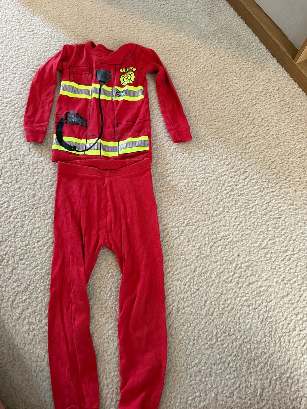 GAP Red Toddler firefighter pajamas